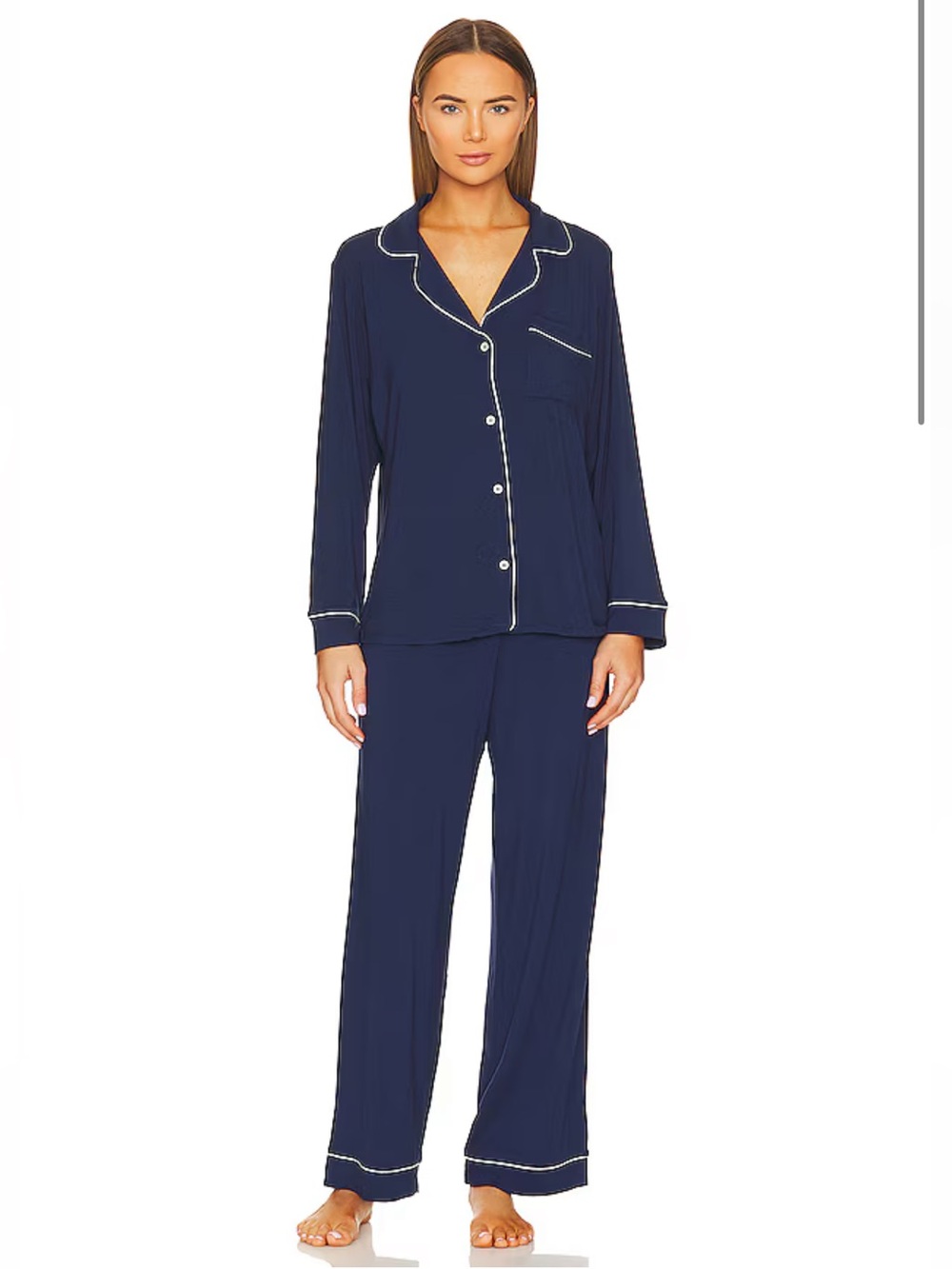 LIKE NEW Eberjey Gisele Long PJ Set in Navy Size XL